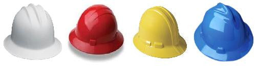 Hard Hats (Full Brim/Safari) with Ratchet - Red, White, Blue, Hi Viz, Yellow, Orange